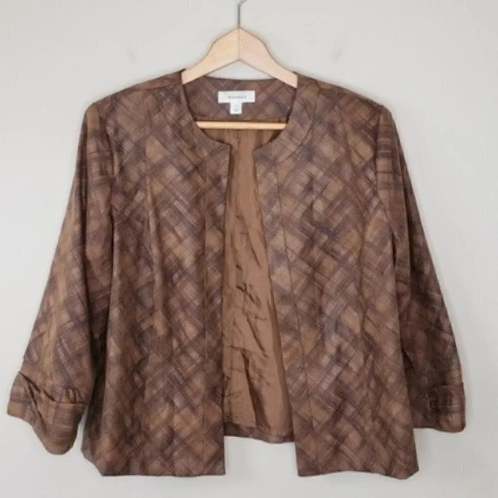 Dress Barn Faux Suede Open Front Blazer Size Large